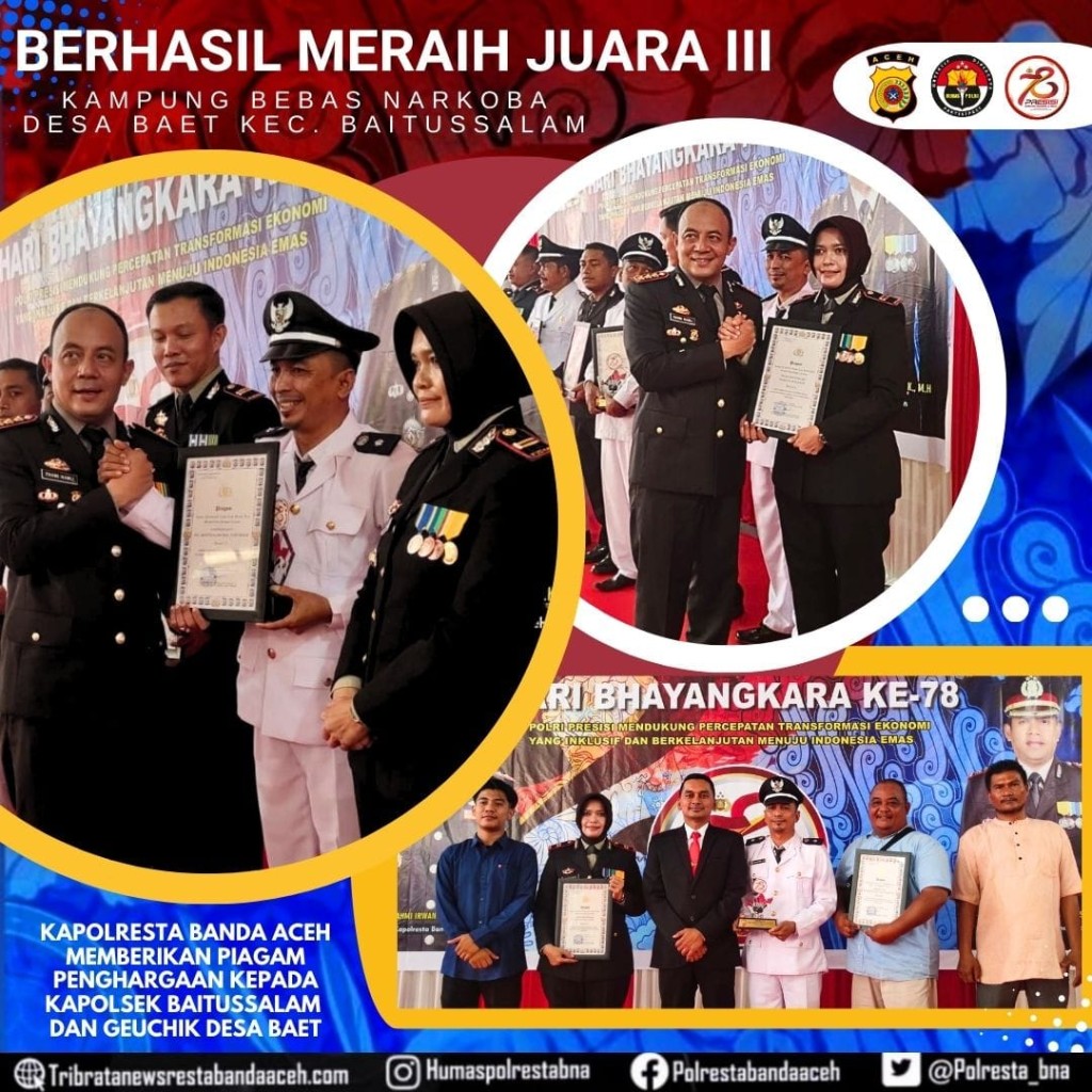 Berhasil Juara III Kampung Bebas Narkoba Desa Baet Kec Baitussalam